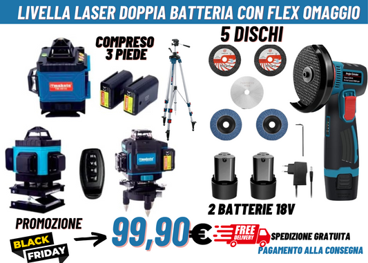 Kit Livella Laser 4D 16 Linee con Mini Flex in Omaggio